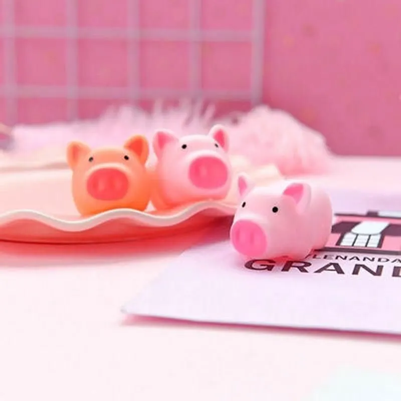 10pcs Pink Cartoon Pig Decompression Venting Toys Stress Relief Toys Button Gift For Children Release Stress