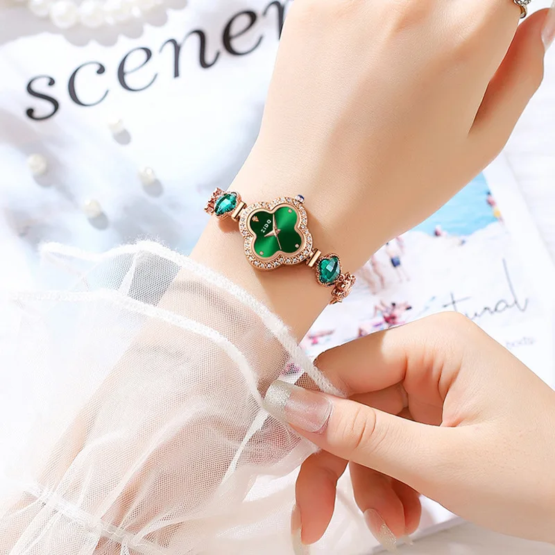 أربع أوراق البرسيم موضة الماس ساعة نسائية ZIDO العلامة التجارية الفاخرة مقاوم للماء كوارتز السيدات سوار ساعة معصم هدايا عالية الجودة