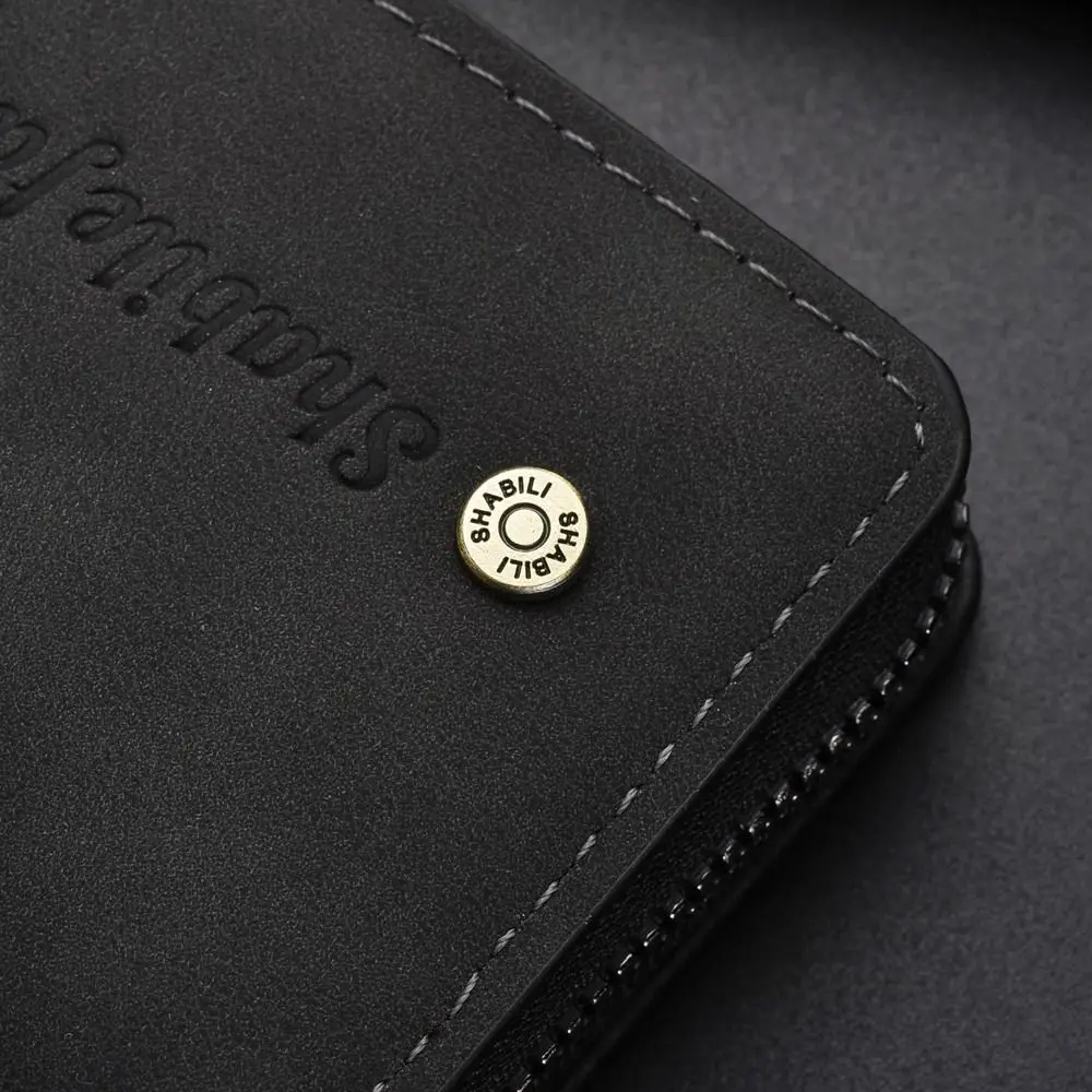 กระเป๋าใส่บัตรหนัง PU แฟชั่น ช่องใส่บัตรหลายใบ พกพาสะดวก กระเป๋าสตางค์ลำลอง ความจุขนาดใหญ่ สำหรับผู้ชาย