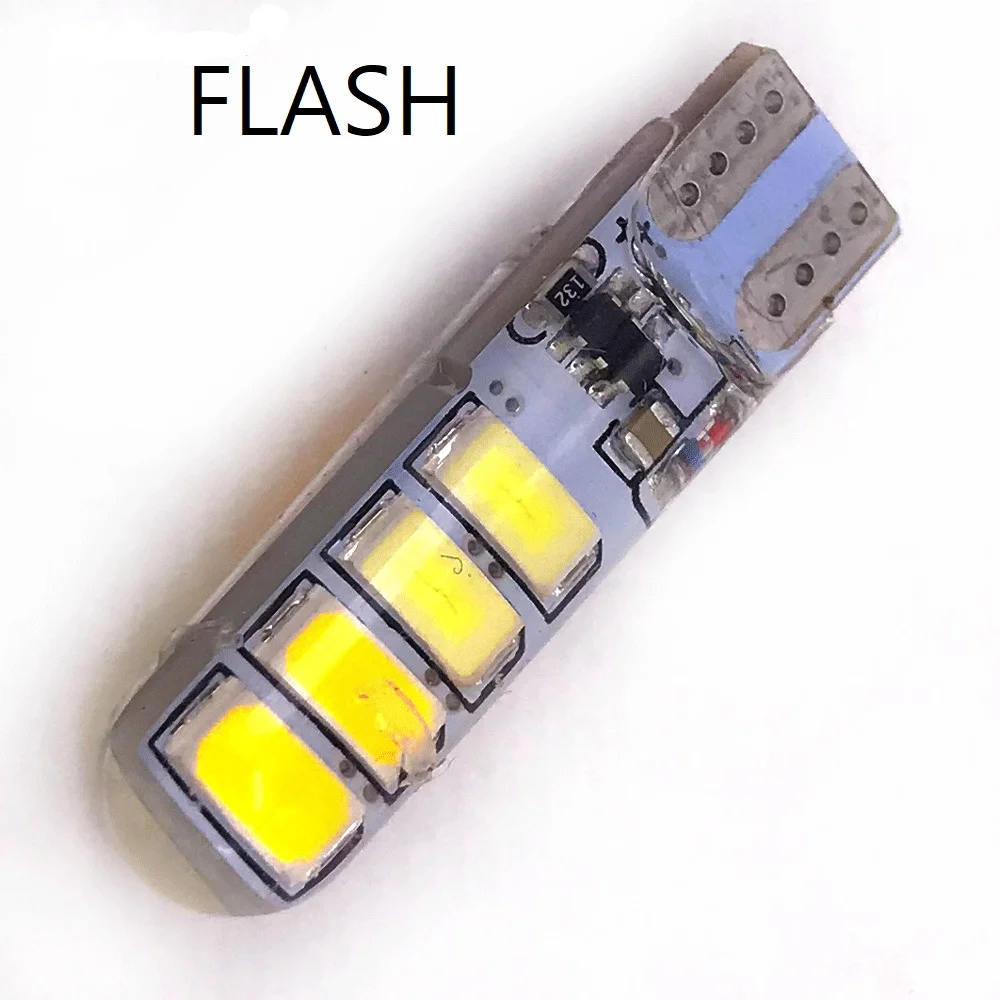 

4000X T10 Strobe Flash Led W5w Car Light Bulb 8 Led Para Auto Interior Side Light Silica Gel 5630 Smd Warning Light 168 Dc 12v