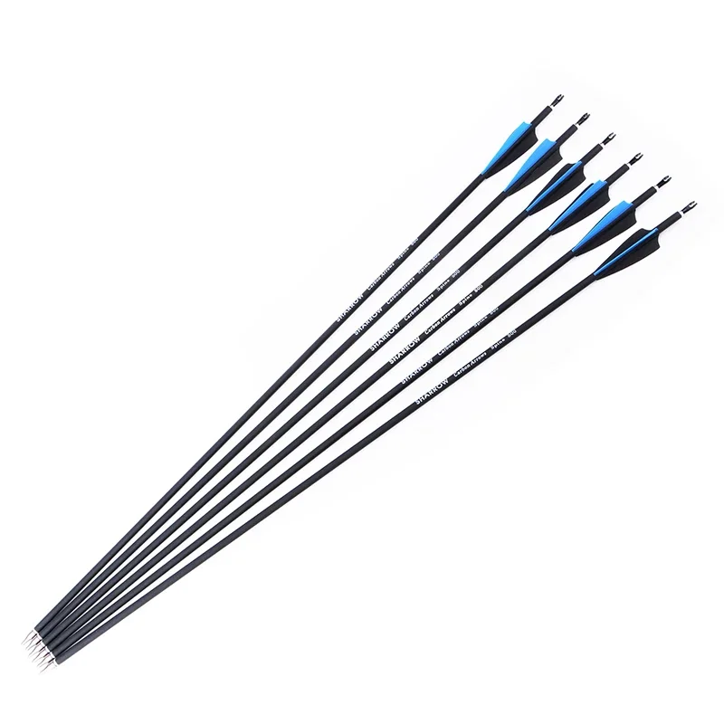 

6/12pcs Archery Carbon Arrows Rubber Vanes SP500 ID6.2mm OD7.8mm for Recurve Compound Bow Hunting Shooting