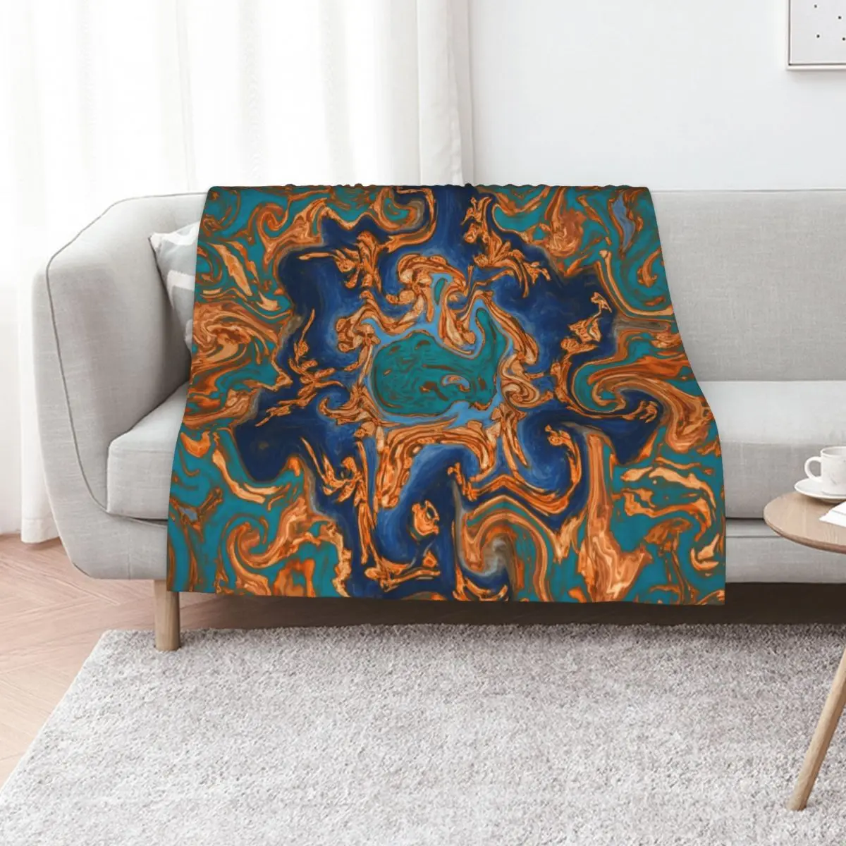 Modern Fluid Art design piece Throw Blanket Easy Care Comfortable Blanket for Couch