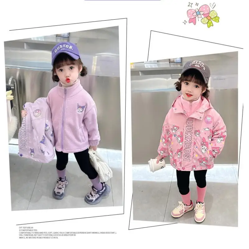 

Sanrio Kuromi Kid Plush Outdoor Jackets Kawaii Y2k Anime Children's Clothing Infant Puffer Boys' Padded Coat Winter Girl Girls