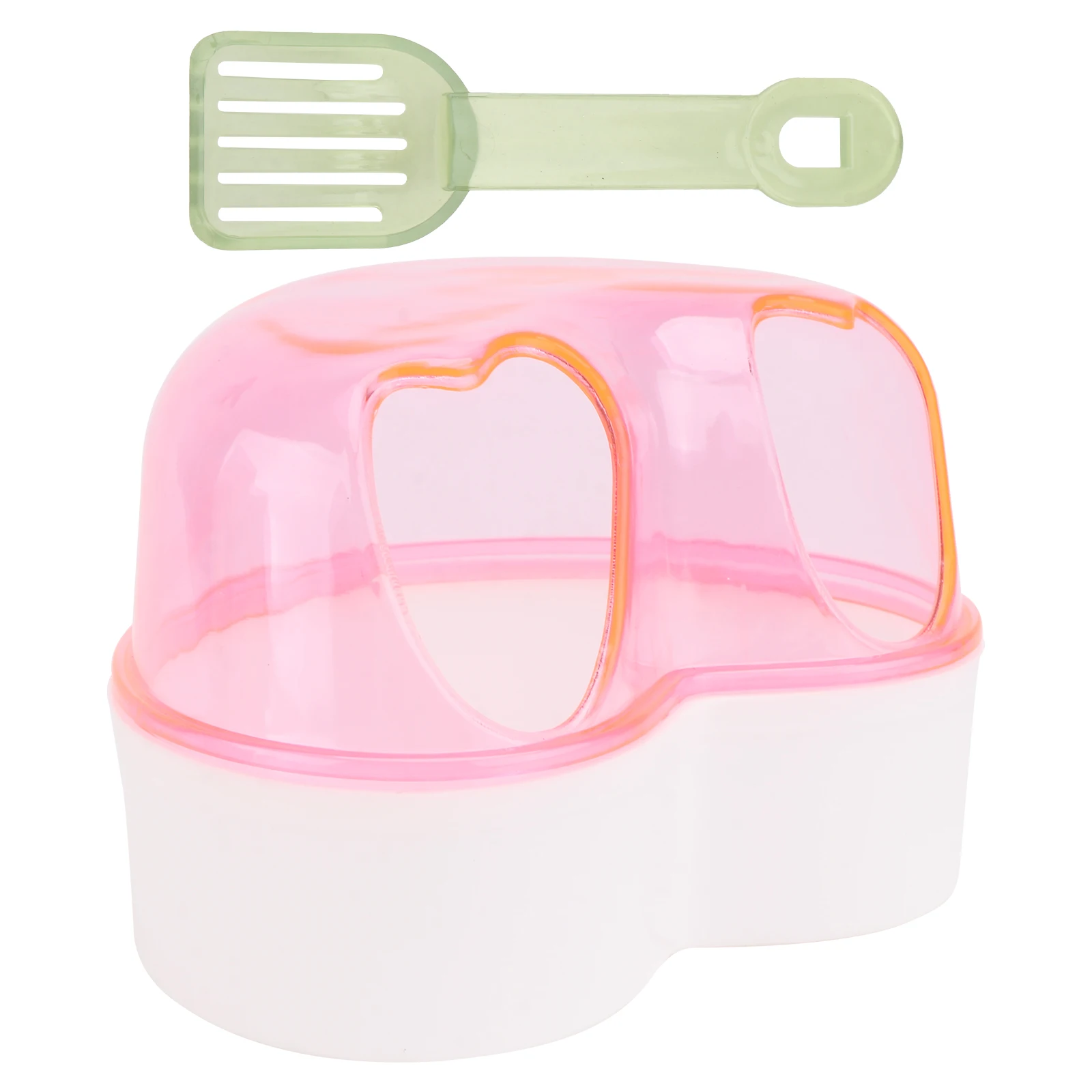 

Hamster Bathroom Small Pet Sand Bath Tub Heart Shape Door Detachable Half Transparent Design for Hamster Chinchilla Portable Pet