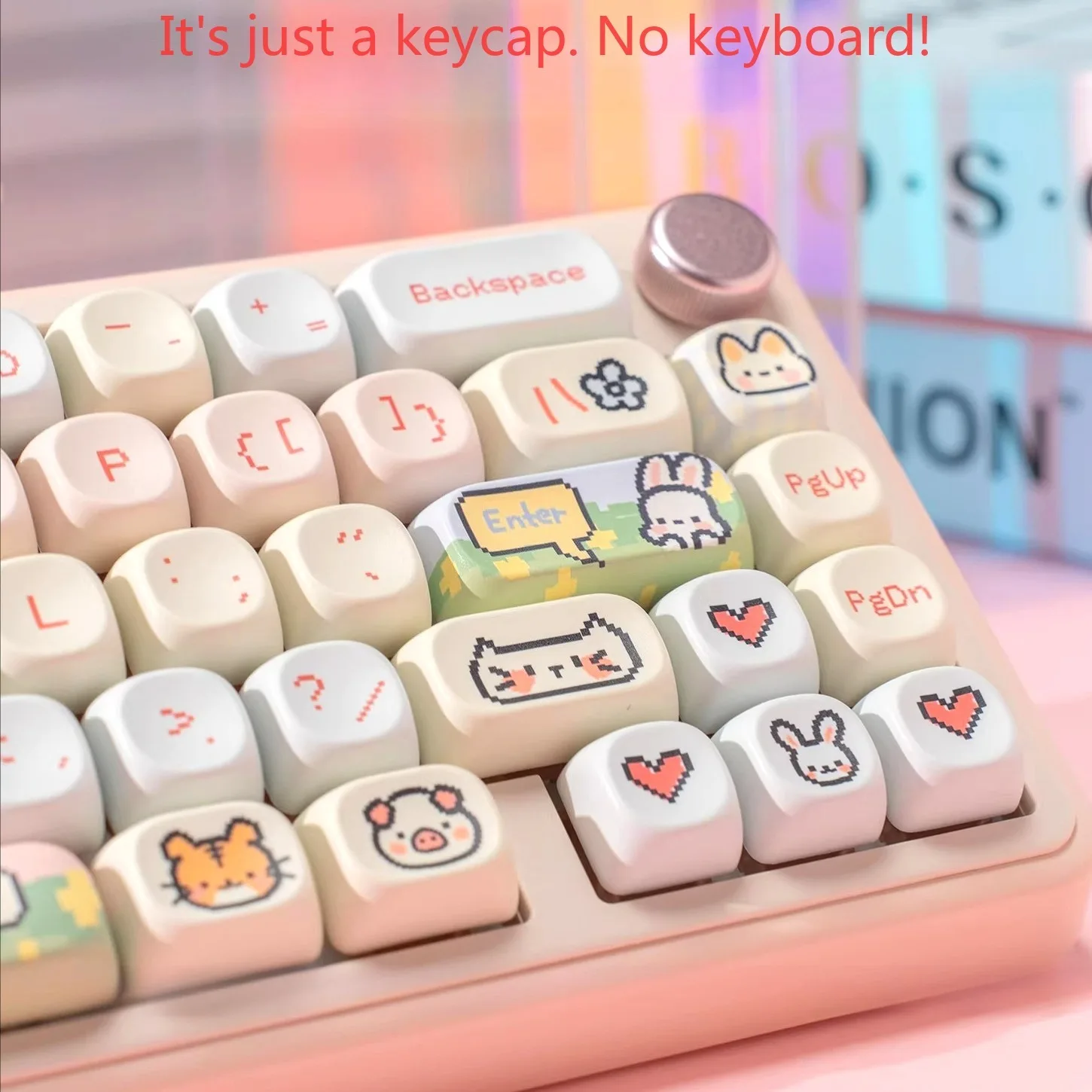 MOA Pixel Park Cute Keychain Kit PBT 114 Key Suitable for 60/64/84/98/108 Personalized Mechanical Keyboard