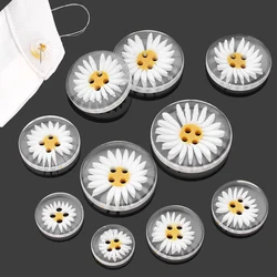 10/20Pcs Resin Buttons Daisy Hand Sewing Buttons Craft Buttons for Sewing DIY Crafts Clothes Cuff Shirt Collar Decor 11.5-30MM