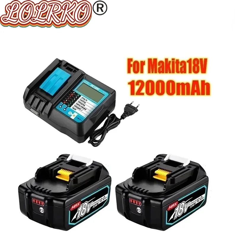 

Оригинальная Аккумуляторная Батарея Makita 18 в 12000 мА/ч 18650 а/ч для электроинструментов, аккумулятор светодиодный, литий-ионная запасная батарея LXT BL1860B BL1860 BL1850