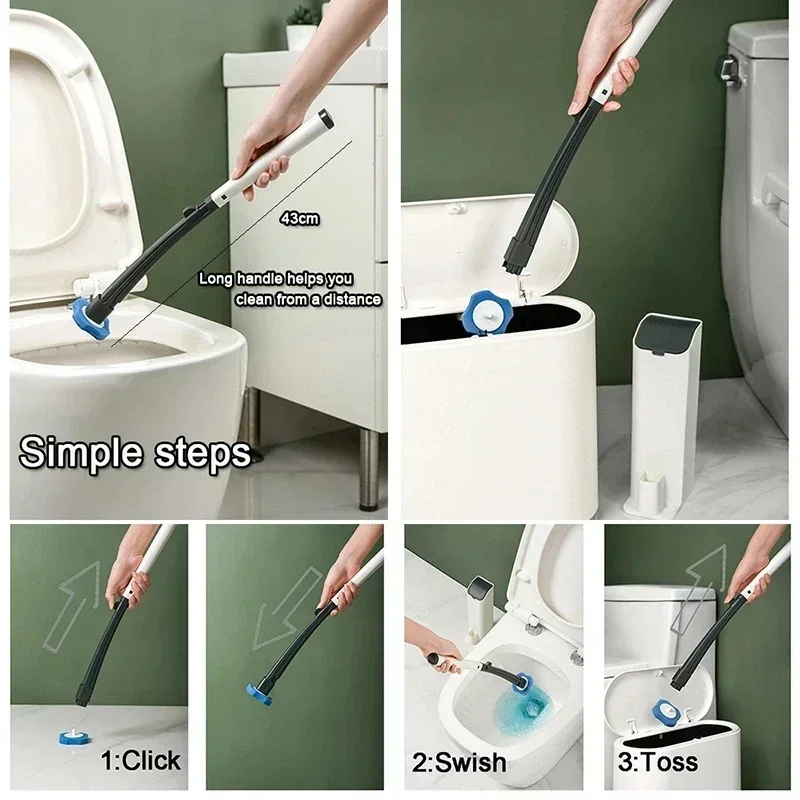 Wall Hanging Toilet Brush Bathroom Cleaning Tool with Cleaning Liquid Disposable Toilet Brush Bathroom Accessories Sets