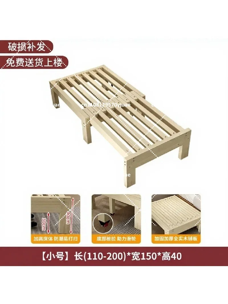 Solid Wood Sofa Bed with Telescopic Pull-Out Design, Space Saving Tatami Bed for Small Apartments, Easy Push-Pull Mechanism