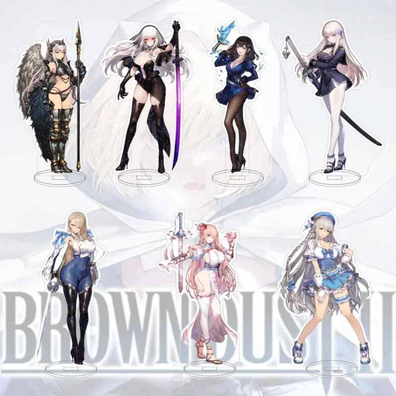 Game Browndust2 Acrylic Stand Justia Wilhelmina Eclipse Anime Keychain Game Stand Standing Plates Gifts Ornament Toys