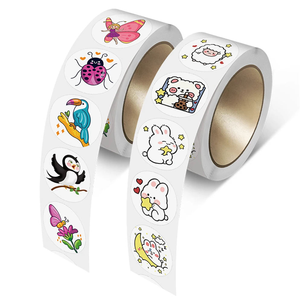 أطفال مكافأة ملصقات التسمية 100-500 قطعة 1 بوصة تشجيع ملصق للمعلمين لطيف الحيوانات ملصقات القرطاسية ملصقا لوازم