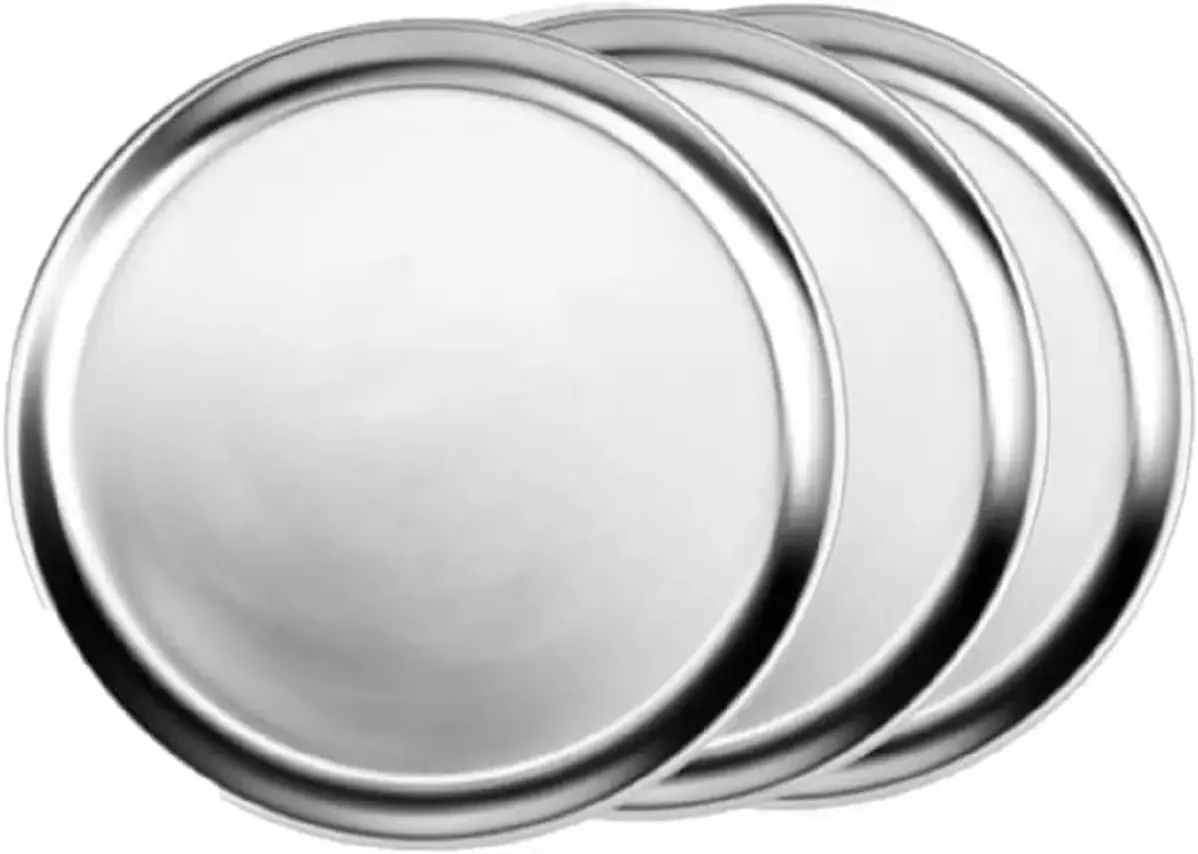 

22” Pizza Tray Pan Wide Rim Aluminum Set of 3