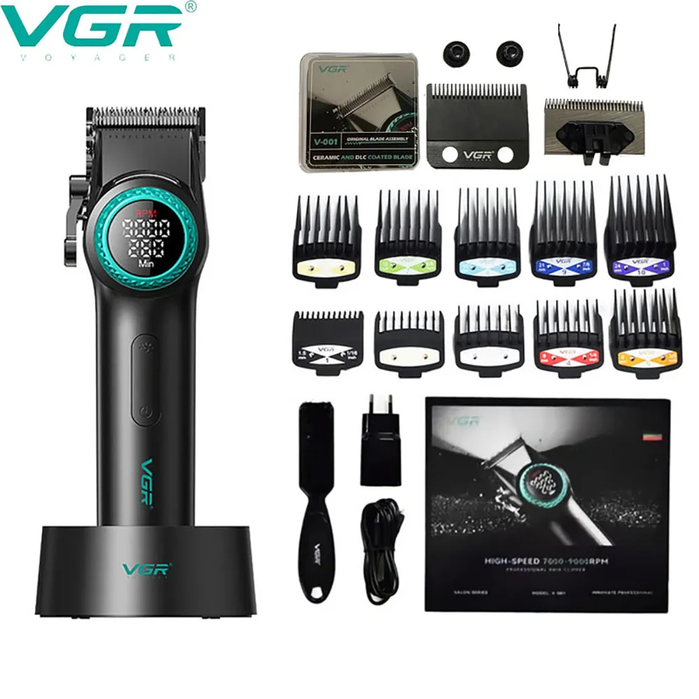 

VGR Hair Clipper Professional Hair Trimmer Electric Hair Cutting Machine Cordless Haircut Machine 9000 RPM Clipper for Men V-001