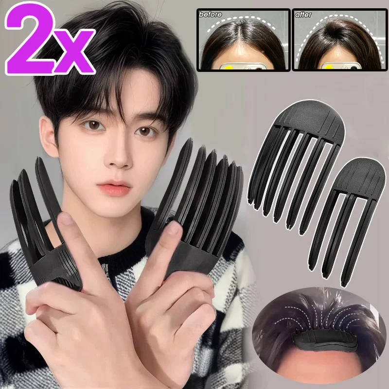 1/2Pcs Simple Fluffy Hair Roots Clips Women Men Simple Portable High Vertex Hair Curler Black Trendy Volume Wind Sculpting Comb