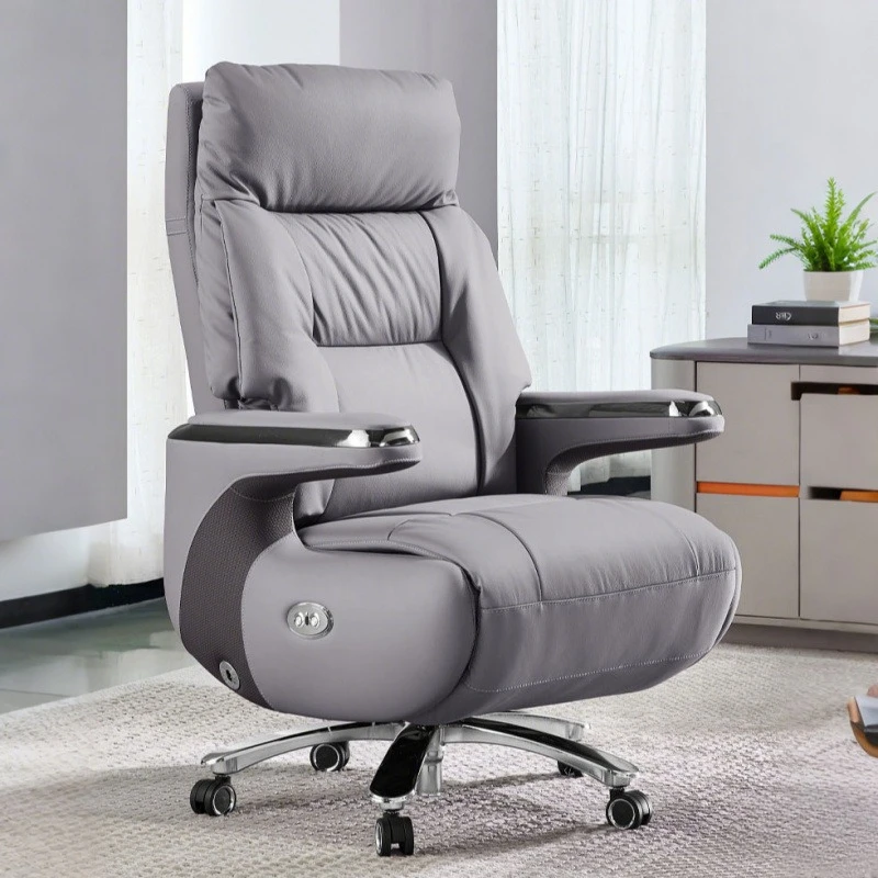 Recumbable electric boss chair comfortable cowhide office chair computer chair office seat