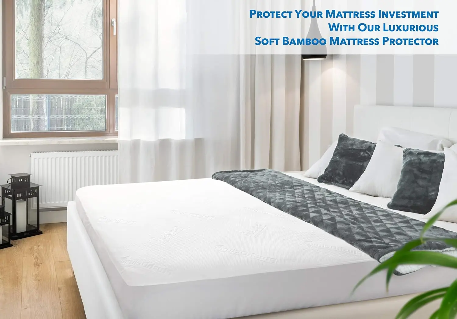 Cal-King Waterproof Mattress Protector, Ultra Soft Breathable Cover for Comfort and Protection, 72x84 Inches