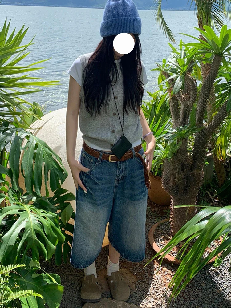 กางเกงยีนส์เอวต่ำของผู้หญิงสไตล์ดาวน์ทาวน์ฤดูร้อนฤดูใบไม้ผลิบางเบาระบายอากาศได้กางเกงผู้หญิงน้ำหนักเบาผ้ายีนส์แฟชั่นสตรี