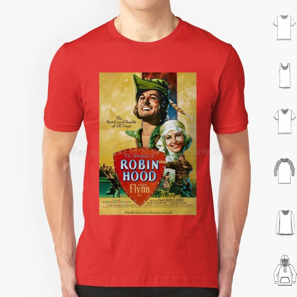 Robin Hood 1938 Movie Poster : Vintage Adventure Art Print With Heroic Feats T Shirt Cotton Men Women DIY Print Robin Hood 1938