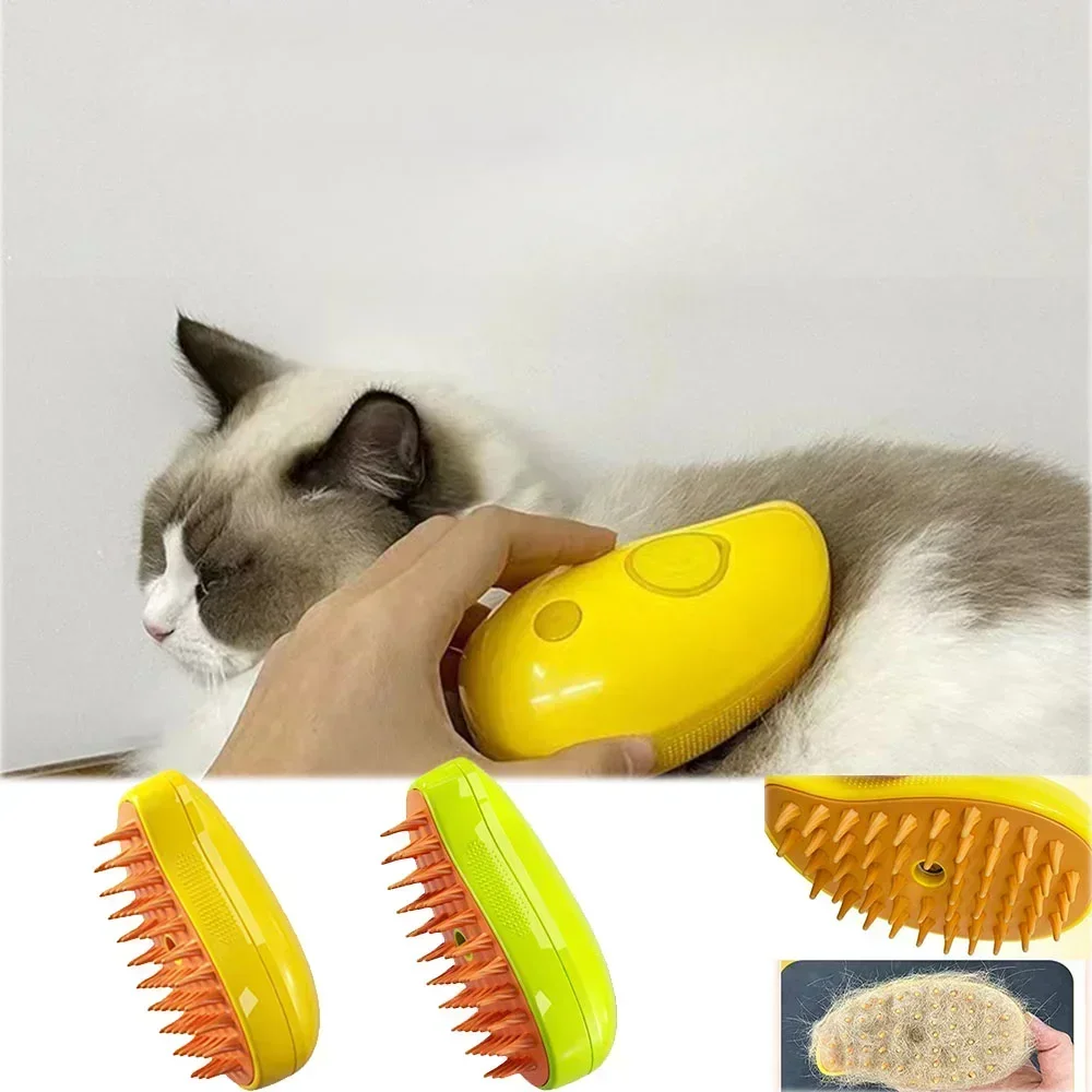 Soft Cat Dog Steam Brush Electric Spray Water Silicone Depilation Cats Bath Hair Brush Grooming Supplies Spray Kitten Pet Comb