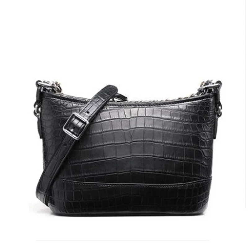 

ouluoer new crocodile bag black cross shoulder bag Fashion chain bag for ladies women handbag