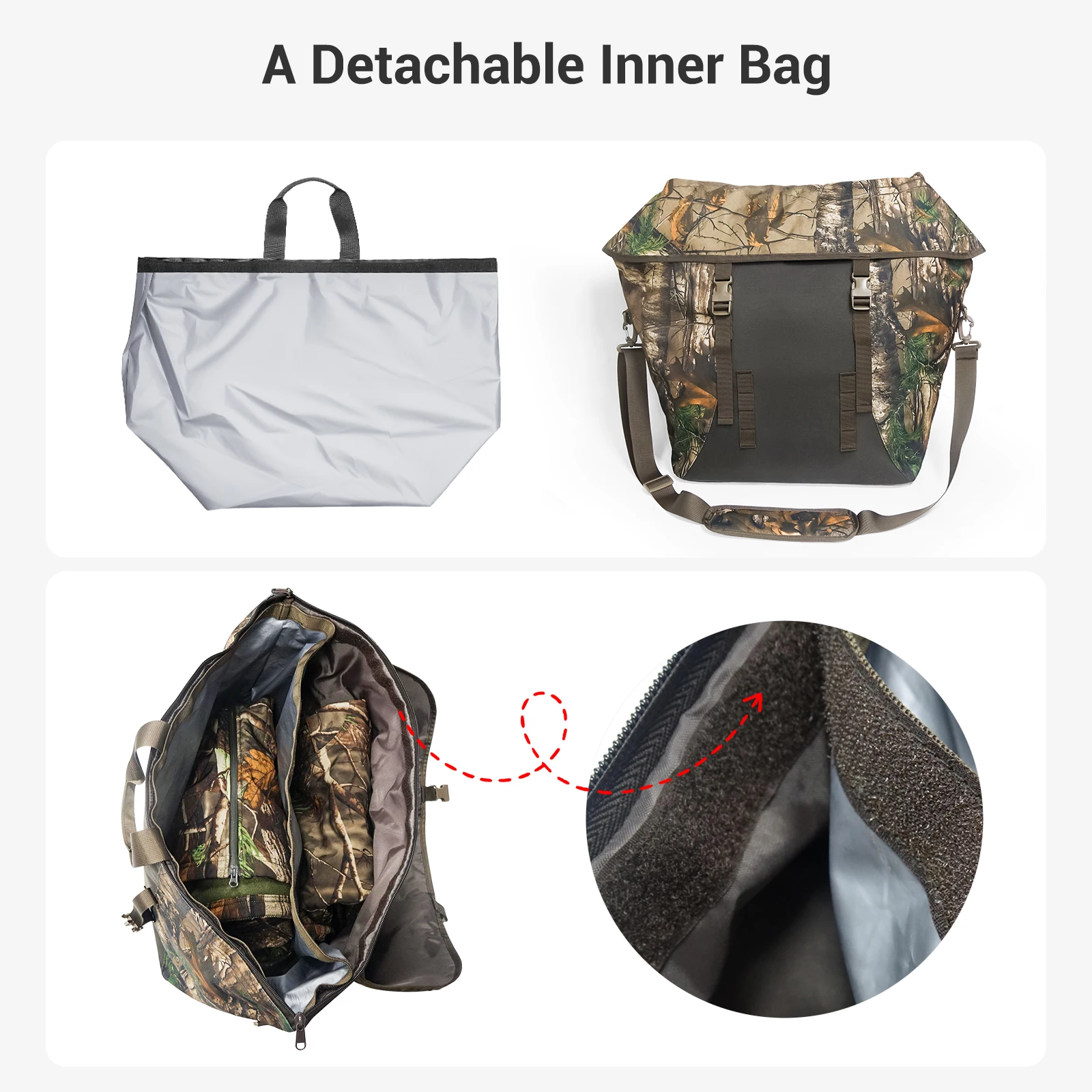 WESTTUNE ハンティング用防臭バッグ 厚手 防臭ダッフル収納バッグ 香りロック ウェーダーバッグ ハンティング用衣類＆アクセサリー用