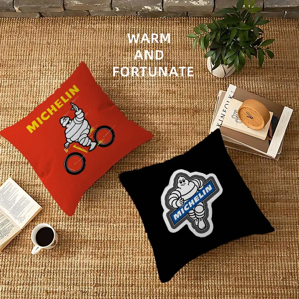 Classic Cut M-Michelin Logo Pillow Anime Pillow Sofa Bed Head Pillow Cover Cushion Cover 45x45 Cm Fashion