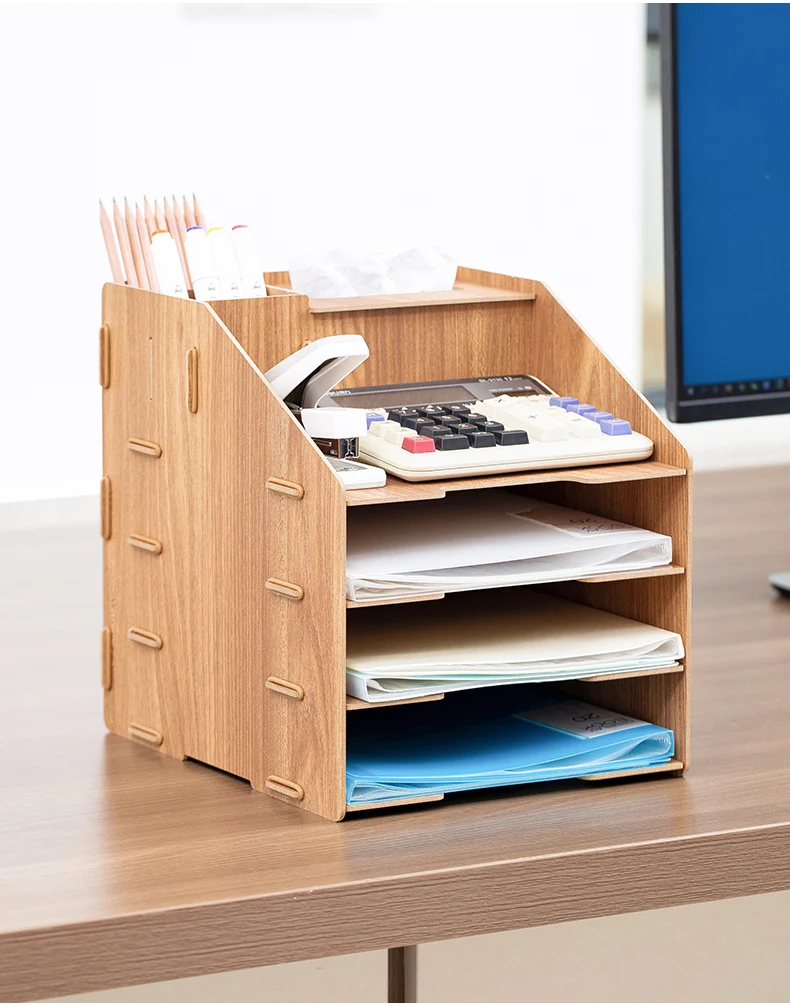 Office Desk Organizer Shelf Multi Layer A4 File Rack Document Stationery Organizer Shelf For Desk