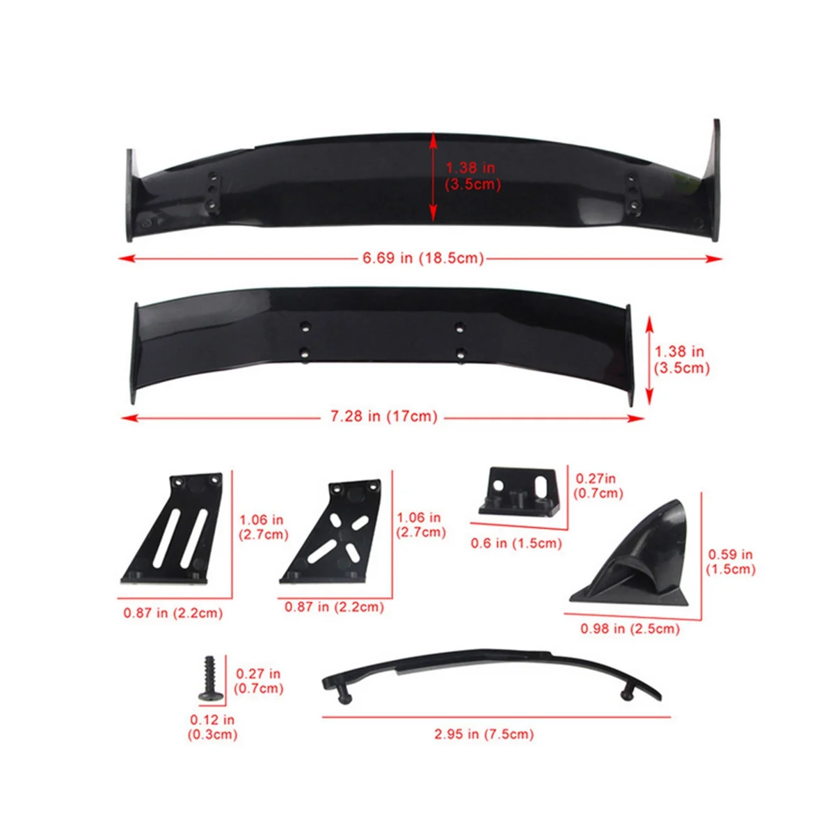 1/10 RC Racing Drift Car 2 Kinds Rear Tail Wing Body Spoiler Wing 1:10 Universal Parts Accessories