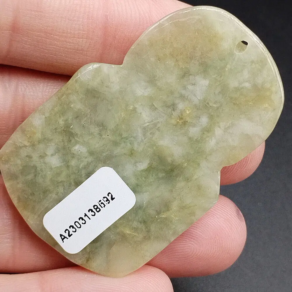 Certified 1 Piece Green 100% Natural A JADE JADEITE PENDANT Guan Gong God Sword view 3