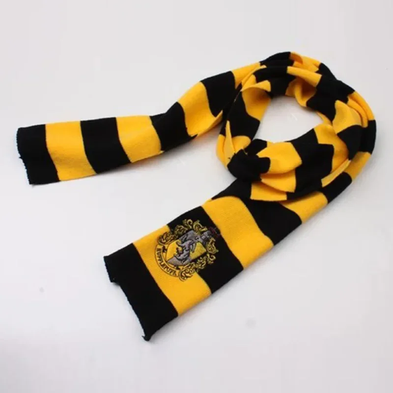 Fashion Harried Academy Striped Scarf Hogwarts Ravenclaw College Potters Badge Embroidered Thermal Shawl Cosplay Costume Gift