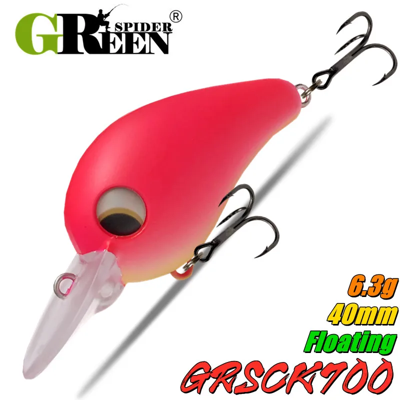 GREENSPIDER 40mm 6.3g NEW Crank Bait Hard Plastic Fishing Lu