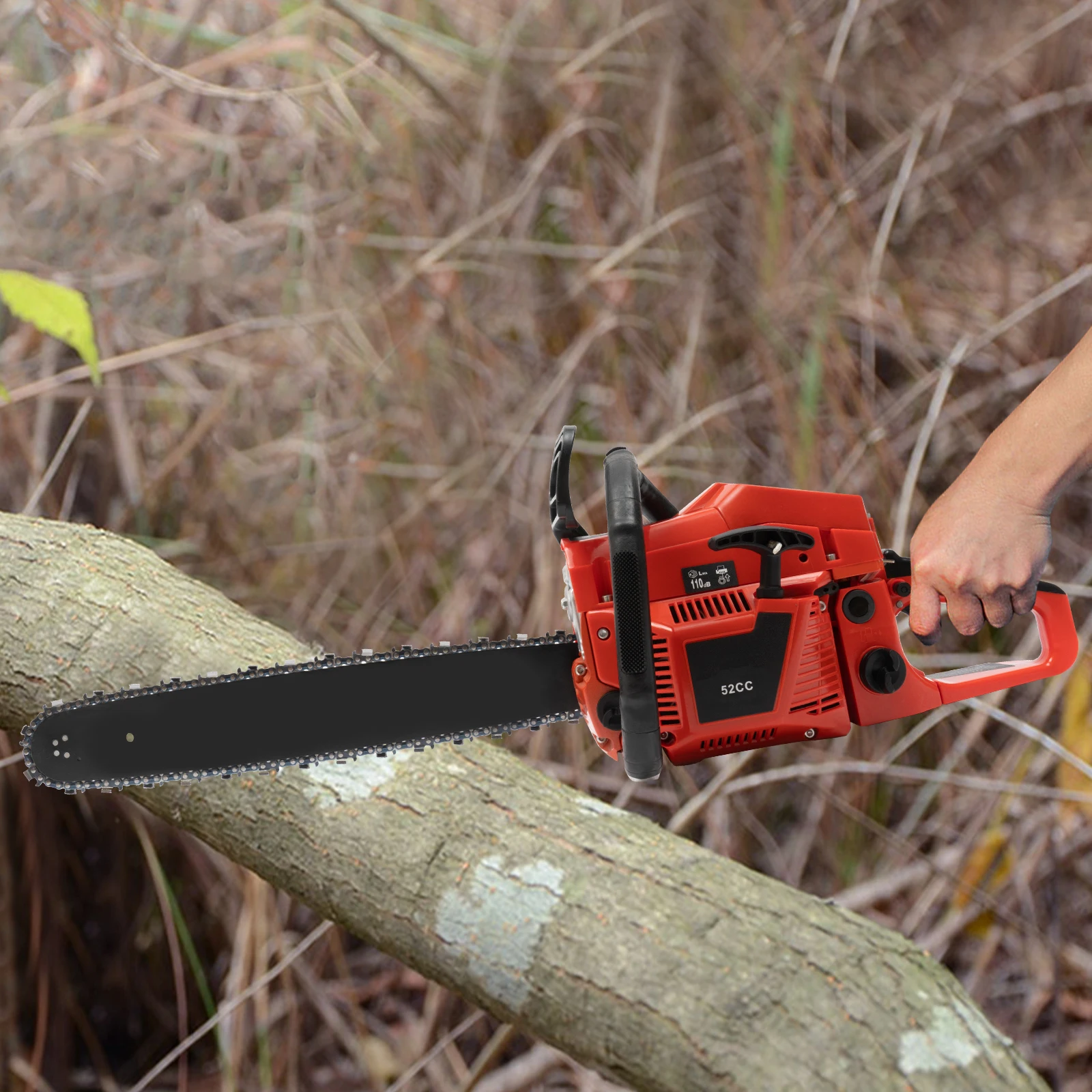 Gasoline Chainsaw, 52cc 2.2Kw, 2-Stroke Engine, 20 Inch Chainsaw, For Wood Cutting Forest Harvesting