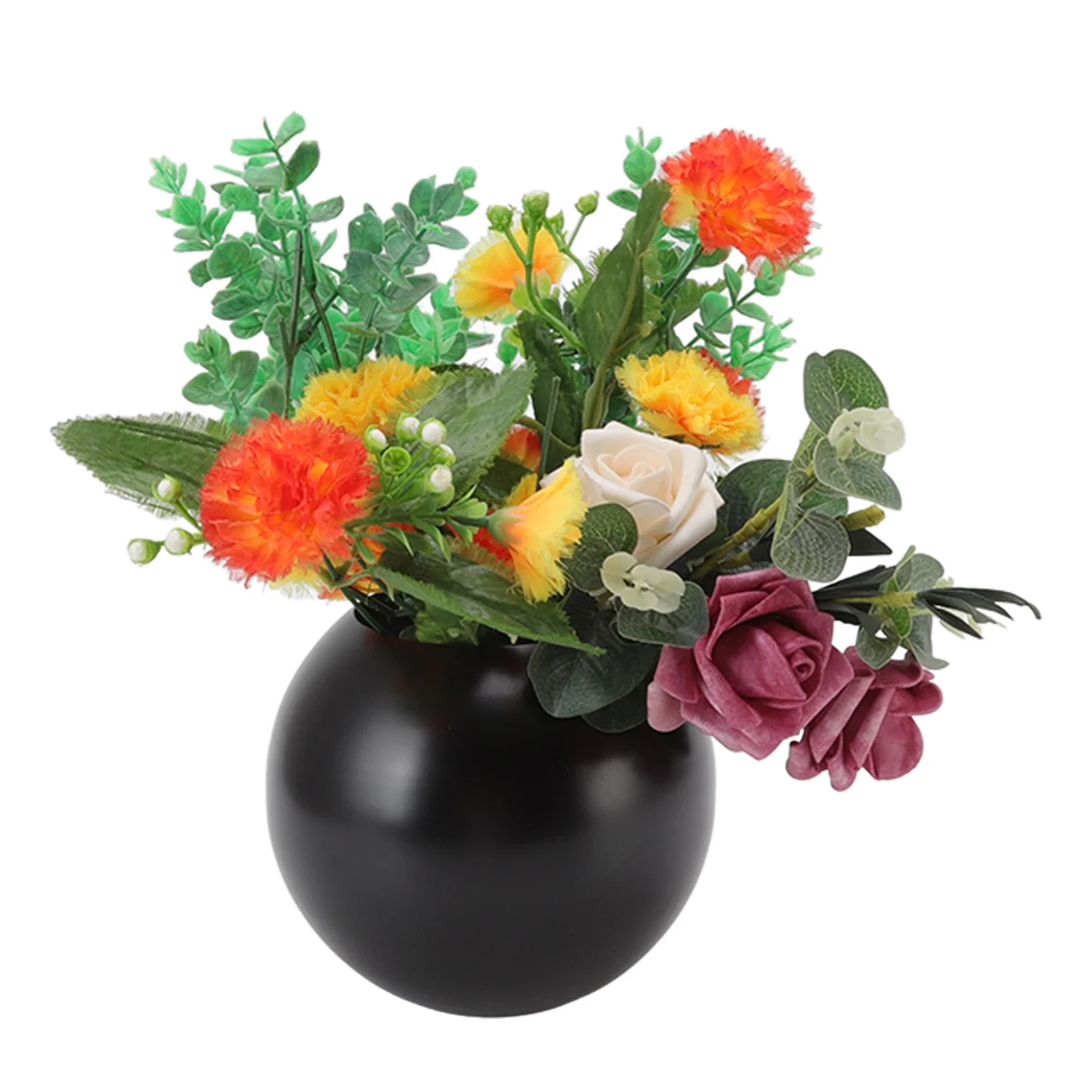 

Nordic Style Round Vase Modern Stainless Steel Small Flower Vases Ornament Living Room Office Table Decoration
