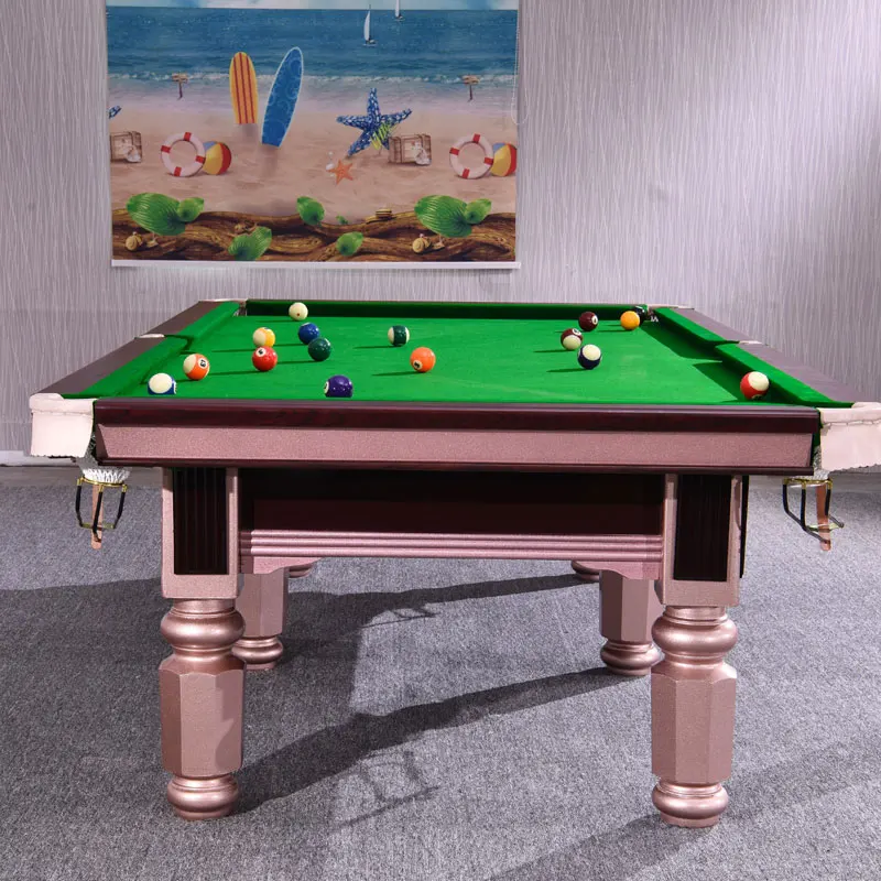 Modern Style Chinese Black Eight Billiards Table Factory Direct Sale Household Commercial Use Solid Wood Slate PVC Green Snooker - Image 3