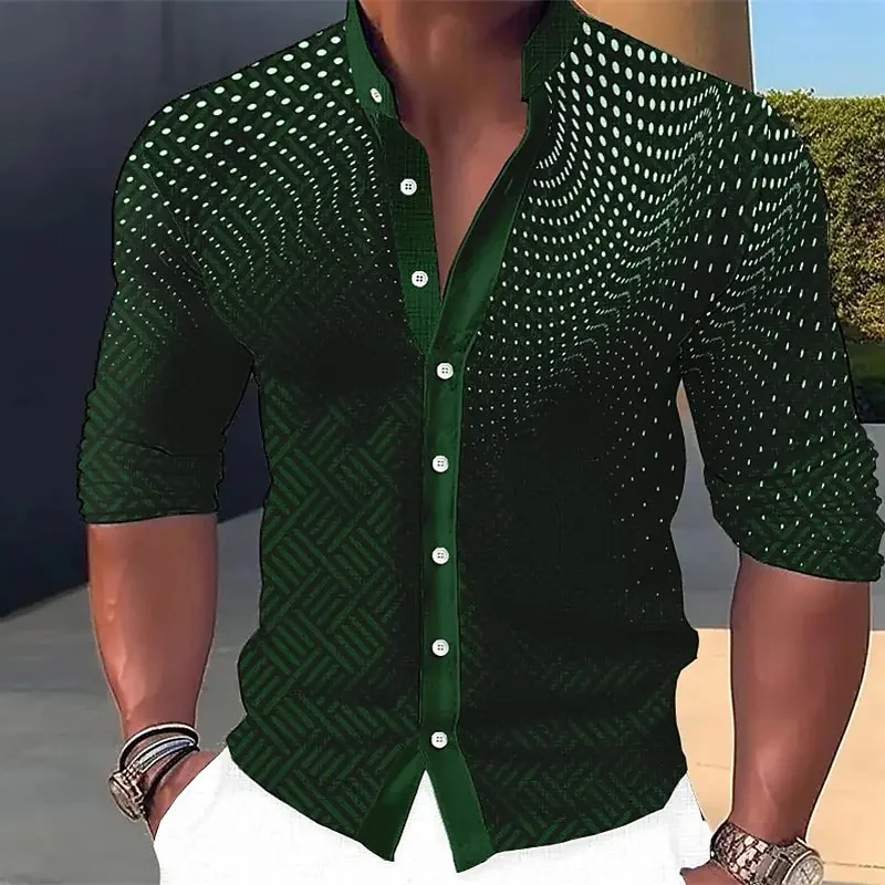 Men's Creative Fashion Luxury Shirt Daily Men and Women's Clothing 2024 New Pattern Shirt Top long -sleeved neckline Shirt