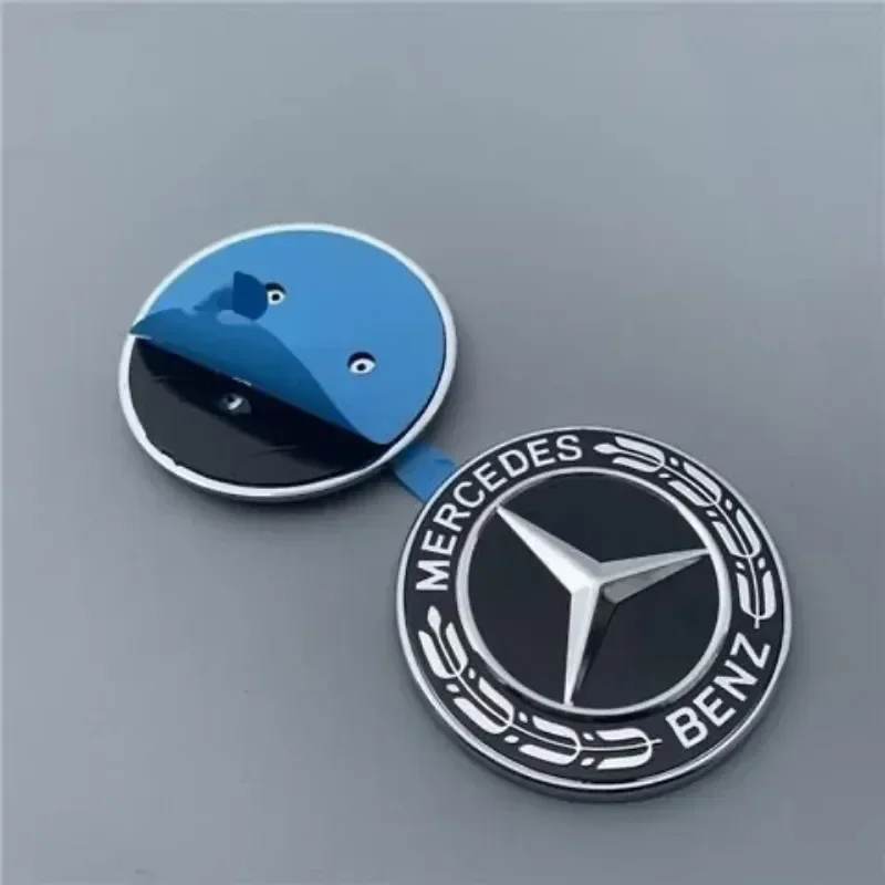 57mm Star Flat Hood Bonnet Logo Mercedes Benz AMG W204 W124 W201 W202 W212 W220 W205 Emblem Badge Stickers Automobile Accessorie view 4