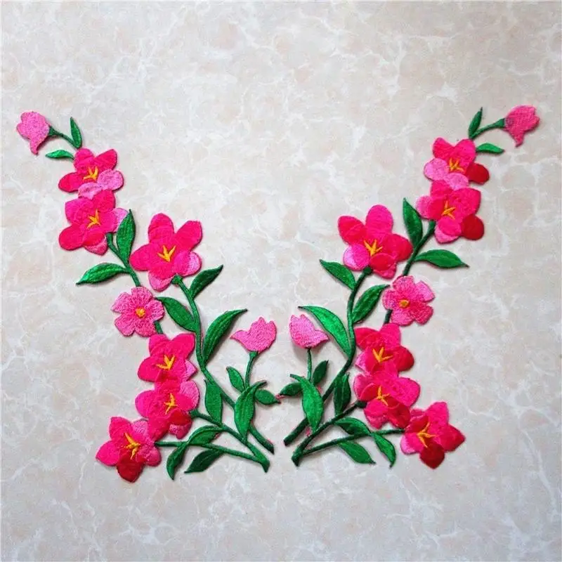 

1/2pcs Nice Blue Flower Patch Embroidered Iron on Patches for Clothing Sticker Garment Appliques DIY