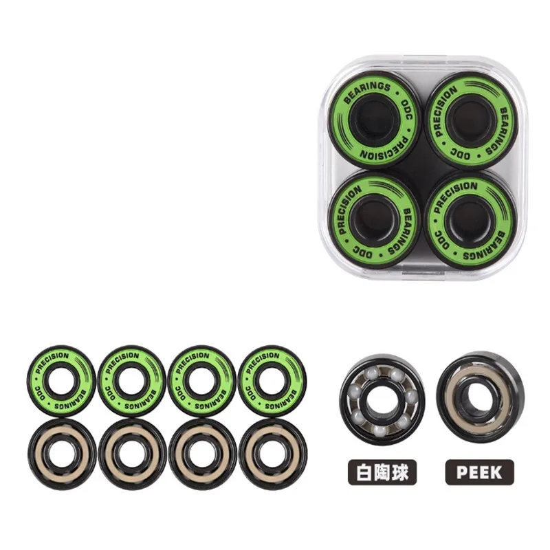 8PCS High Quality 608RS 8x22x7mm ABCE7 Ceramic Special Bearings For Skateboards ,Speed Skates ,Roller Skates