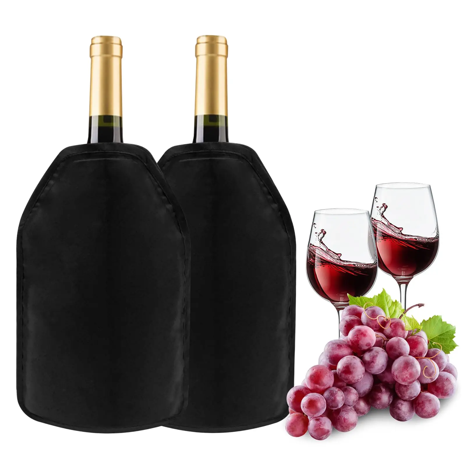 Solid Gel Wine Sleeve, Reusable Wine Bottle Cooler Making It an Ideal Choice for Parties, Picnics for 0.7-1L Champagne Bottles