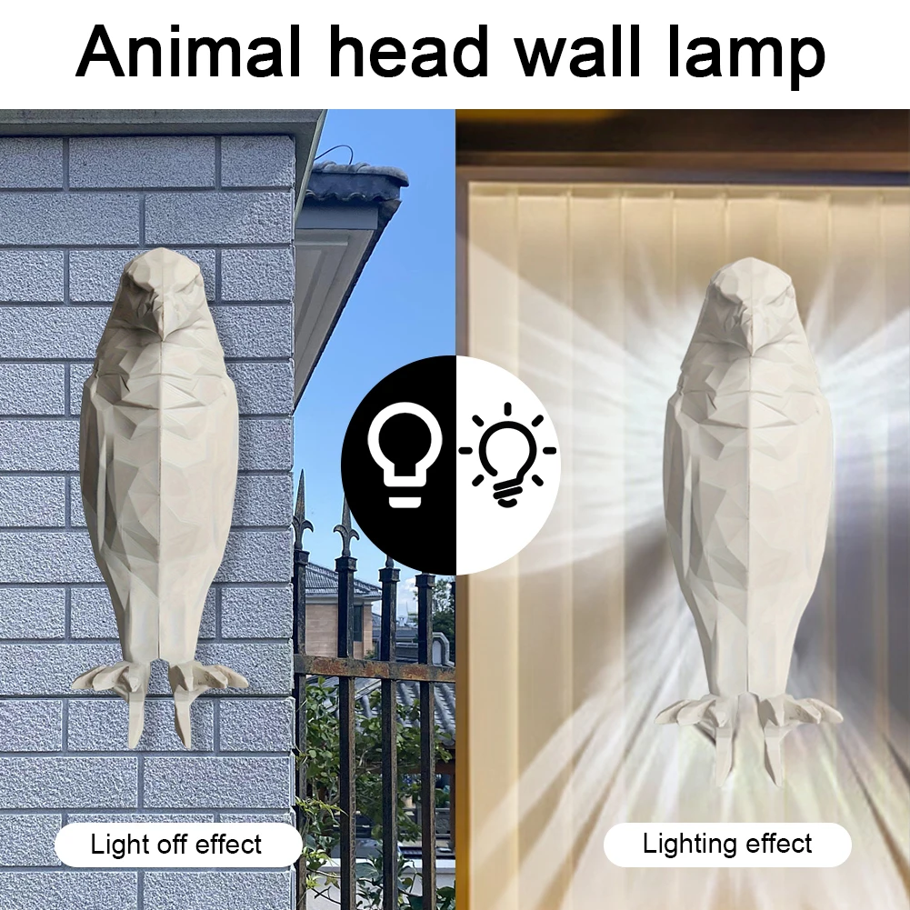 3D Animal Owl Wall Light Battery Operated Cute LED Wall Light Owl Eagle Shape Projector Light for Staircase Hallway Wall Sconce