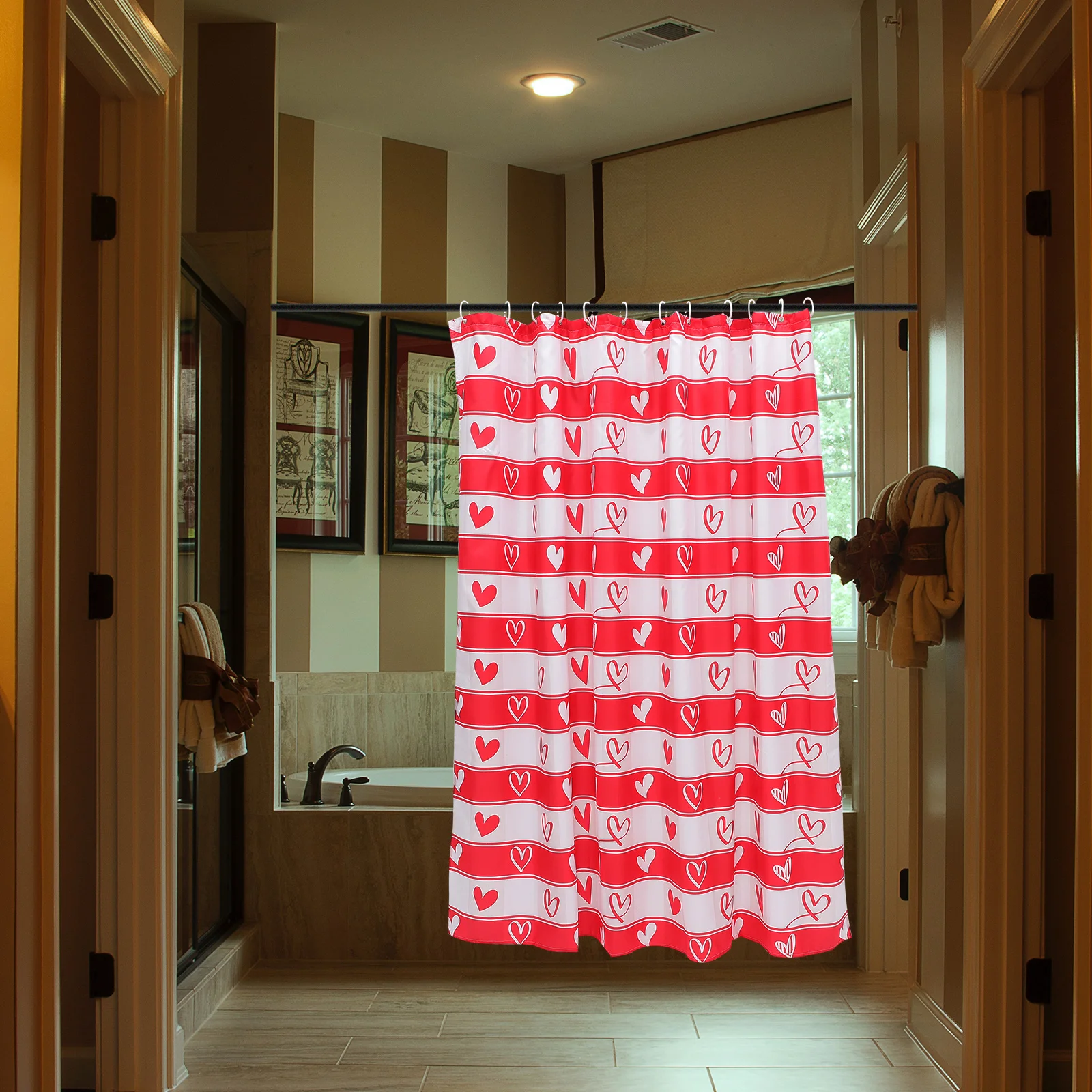 

Digital Print Shower Curtain Polyester Waterproof Washable for Bathroom Home Decor Long Hanging Partition Curtain