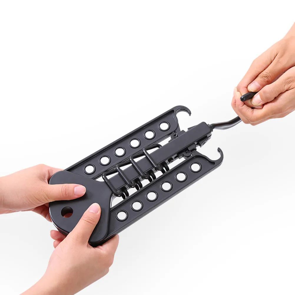 Plastic Multi-Functional Foldable Clothes Hanger Strong Bearing Capacity Tight Groove Design Space Saving for Wardrobe Laundry