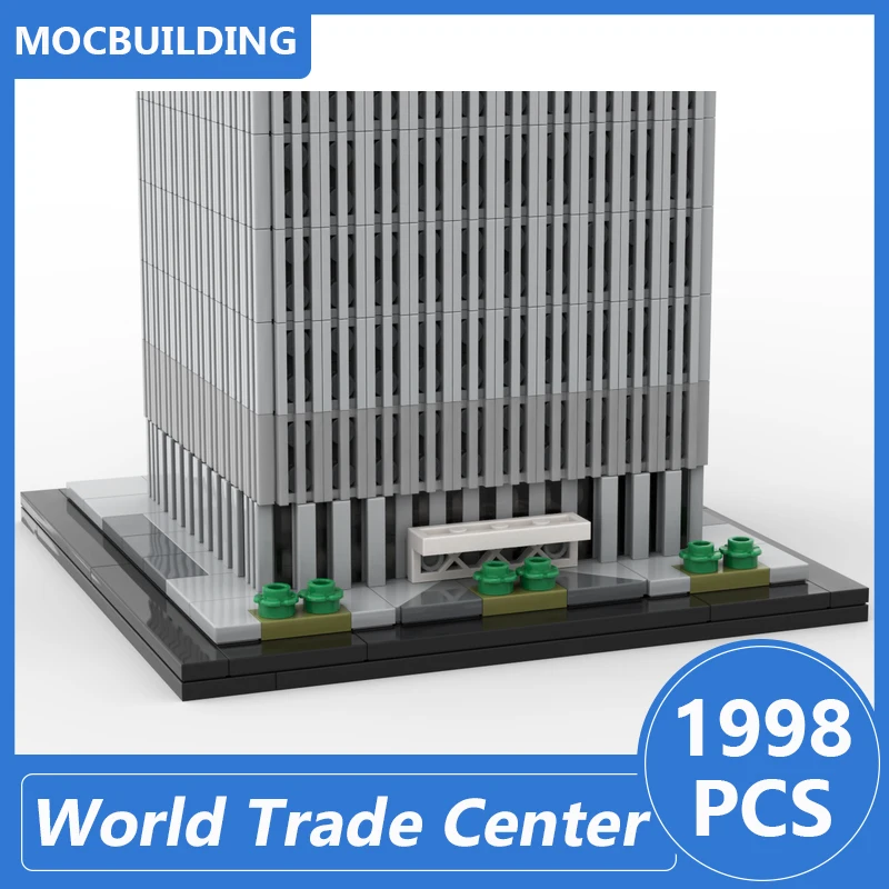 World Trade Center 1:800 Scale Model Moc Building Blocks Diy Assemble Bricks Architecture Educational Creative Xmas Toys 1998PCS