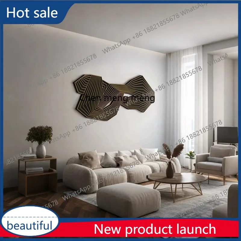 A50 Light luxury wall decoration living room background wall pendant three-dimensional wrought iron advanced sense