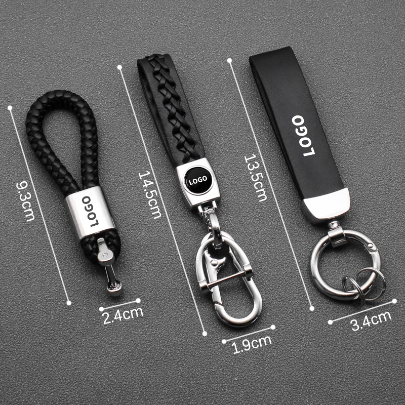 3D Car Styling Metal/Leather Key Rings Keychain For Audi Suzuki Toyota Ford VW Peugeot Hyundai SEAT Bmw Auto KeyChain Accessorie