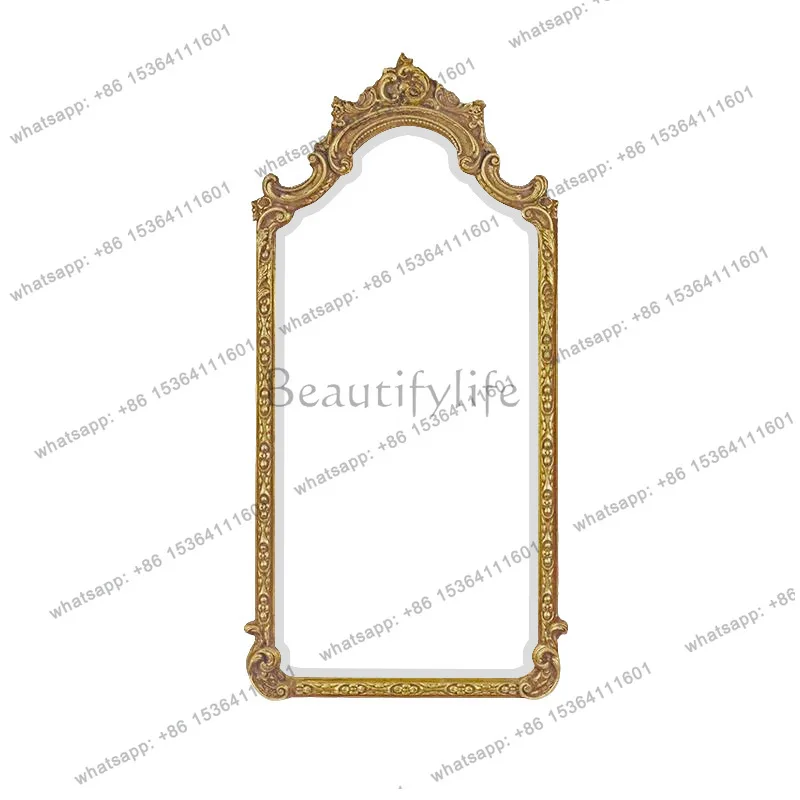 

French retro carved large mirror American luxury full body mirror against the wall floor mirror