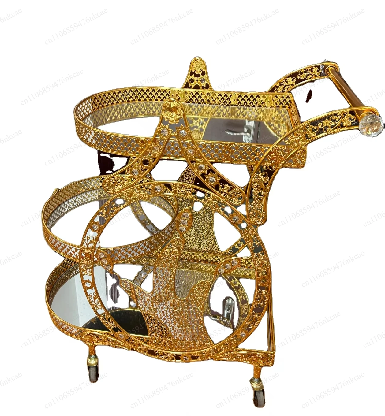 Golden color trolley for hotel family banquet living room kitchen