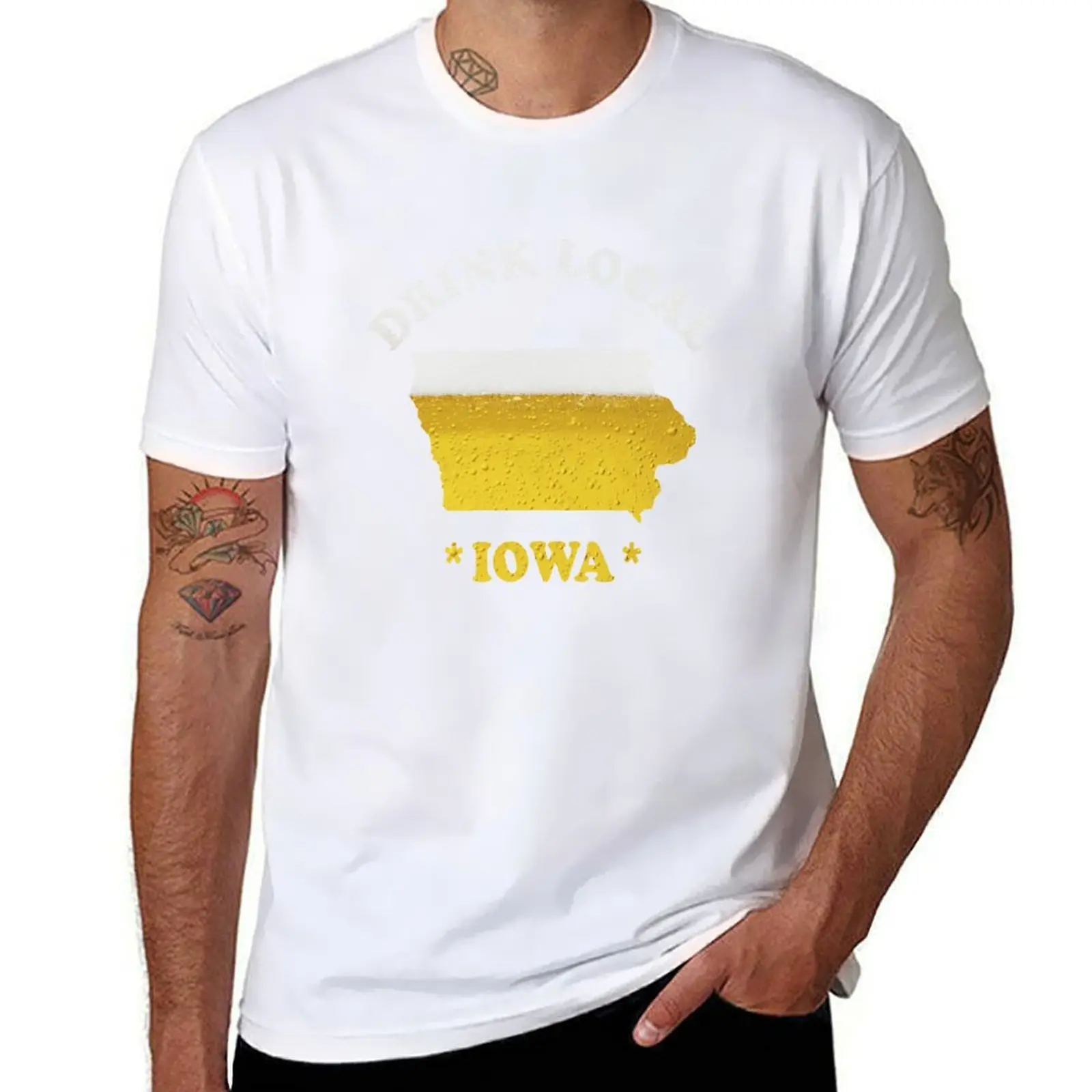 

IOWA Beer Map T-Shirt Drink Local Brewmaster Gift T-Shirt Street Style Casual Tee Shirt