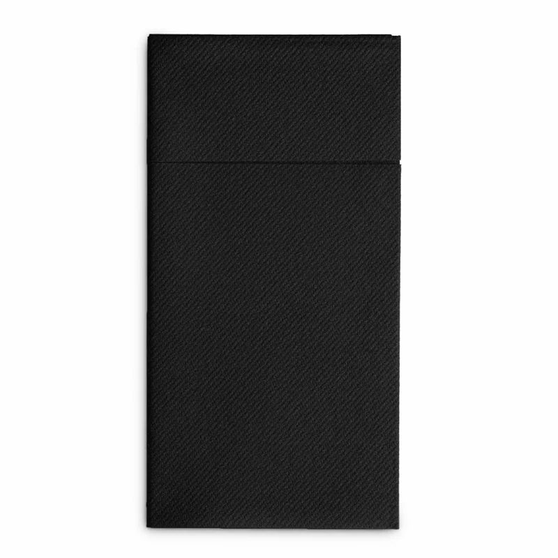 ABIT 300PCS Disposable Dinner Napkins With Built-In Flatware Pocket,Prefolded Cloth Like Paper Napkins Black
