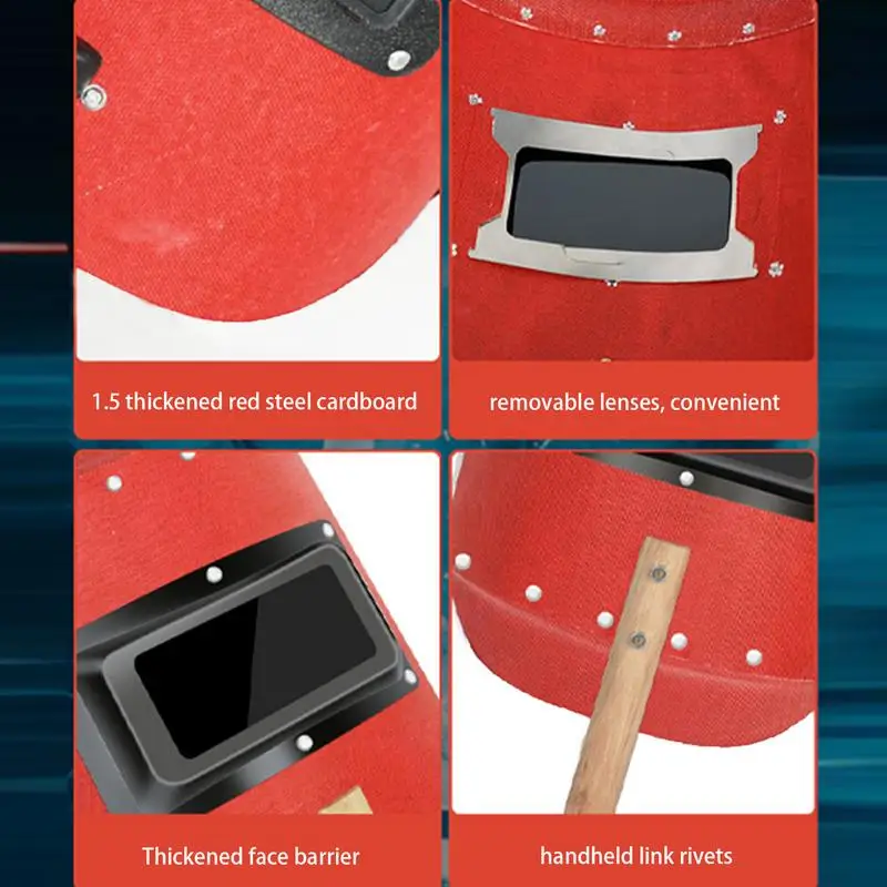 Handheld Welding Shield Tig Grinding Protector Men Welding Panel Portable Safety Face Shield Protector For Sparks And Debris